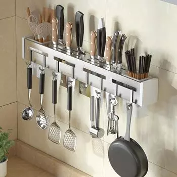 Подвесной органайзер для ножей, однотонная многофункциональная полка для хранения, корзина для кухни, палочки для еды своими руками, аксессуары