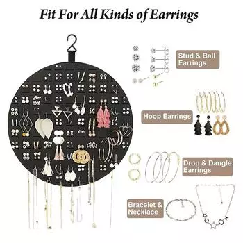Подвесной органайзер для сережек, настенный держатель для сережек, мягкая войлочная вешалка для ювелирных изделий, ожерелий, сережек, колец, гвоздиков, подставка для дисплея S белый
