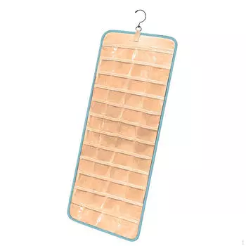 Подвесной органайзер для украшений для женщин, двухсторонний держатель, рулон для хранения, многофункциональный синий