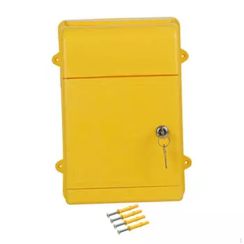 Подвесной почтовый ящик с замком и ключом для школьного офиса жёлтый