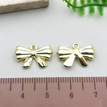 Подвесной покрытый металлом сохраняющий цвет самодельный бант полая подвеска кулон, ожерелье из сплава, браслет, серьги, ювелирные изделия ручной работы аксессуары