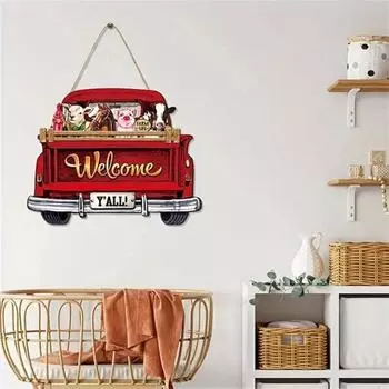 Подвесной приветственный знак на входной двери грузовика с 12 альтернативными сезонными праздничными декорациями D