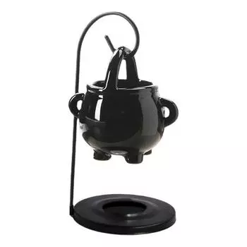 Подвесной языческий котел, масляная горелка, аромалампа для воска, диффузор ароматов с ручкой, керамический подсвечник для чайной свечи, ведьминская хэллоуинская декорация чёрный