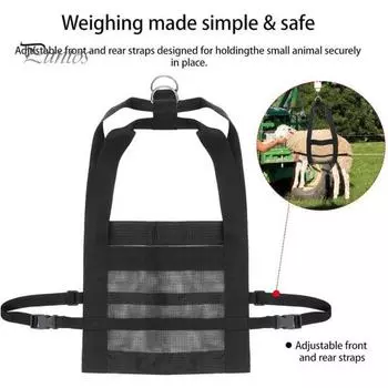 Подвесной ремень для взвешивания телят, подвесной ремень для весов с регулируемыми ремнями, пояс для взвешивания скота для телят, ягнят, коз, альпак чёрный