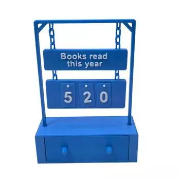 Подвесной счетчик книг, напечатанный на 3D-принтере, Трекер прочитанного в этом году, Дисплей цели чтения, Номерной знак, Украшение полки/стола, Подарок для книголюбов 1 Set