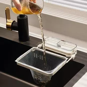 Подвесной сетчатый фильтр-мешок, многоцелевая дренажная стойка, сливная корзина, фильтр для кухонной мойки, сушилка для остатков супа и еды D