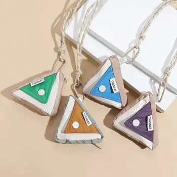 Подвесной шейный треугольный кошелек для монет, сумка для хранения ключей, шнурок, контрастные цвета, кошелек, сумка для наушников, нейлоновая сумка для мелких предметов на открытом воздухе синий