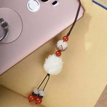 Подвесной шнур Агат Сумка Подвеска Мобильный телефон Ремешок для мобильного телефона Бодхи Цветок лотоса брелок D