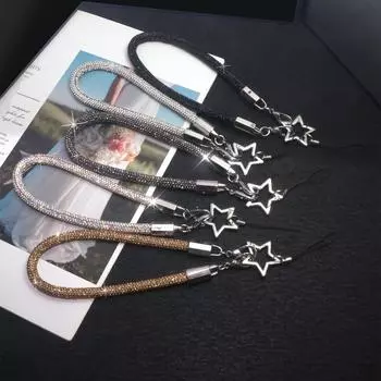 Подвесной шнур, блестящий шнурок для телефона со стразами, короткий/длинный стиль, цепочка для мобильного телефона, подарок для девочек multicolor-long