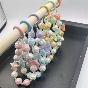 Подвесной шнур для куклы, подвесная цепочка, бусины, нитка, бант, бисерная сумка, кулон, кулон в виде банта, ювелирное изделие, подарок style 1