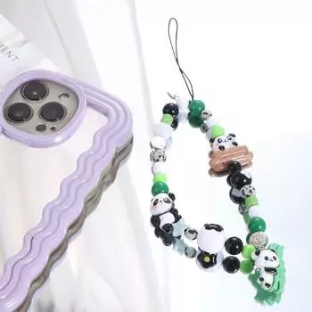 Подвесной шнурок для телефона, милый ремешок для телефона в виде животного, панды, бусины, шнурок для мобильного телефона, цепочка для сумки, кулон as picture