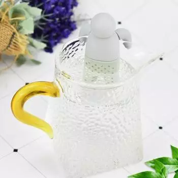 Подвесной силиконовый заварник для чая, тонкая сетка, мужская форма, пищевой класс, листовой чай, более крутой фильтр, ситечко для чайной, кухонные принадлежности 1pc серый