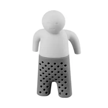 Подвесной силиконовый заварник для чая, тонкая сетка, мужская форма, пищевой класс, листовой чай, более крутой фильтр, ситечко для чайной, кухонные принадлежности 1pc синий