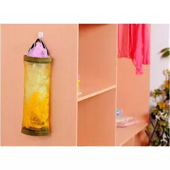 Подвесной складной сетчатый органайзер для мусора, держатель для мусора, контейнеры для вторичной переработки, пластиковый мусорный мешок для хранения чёрный