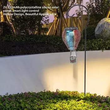 Подвесной солнечный фонарь в стиле ретро, полый огненный шар, теплый романтический садовый солнечный свет для наружного кемпинга, заднего двора