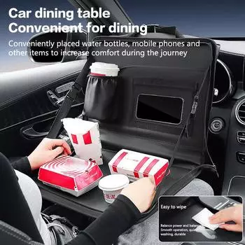 Подвесной столик для работы с ноутбуком в автомобиле, для транспортных средств, грузовиков, рабочий и обеденный стол для обеда, завтрака, складной, сумка для ноутбука водителя чёрный