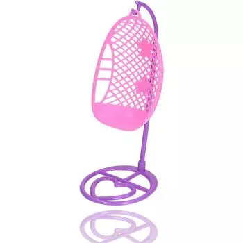 Подвесной стул для кукольного домика, миниатюрный декор 1:12-масштабный кукольный домик, кресло-качалка, орнамент, мебель для балкона 29*11*18cm фиолетовый