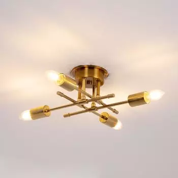 Подвесной светильник 4 Современный промышленный потолочный светильник в скандинавском стиле E26, совместимый со светодиодными лампами, продается из Столовая Гостиная Столовая Современный подвесной светильник 4 золотой