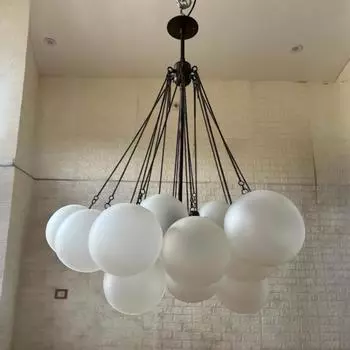 Подвесной светильник Cloud, люстра из матового стекла, современный потолочный светильник, очень большой светильник для спальни, гостиной, столовой