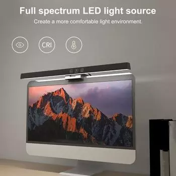 Подвесной светильник для экрана ноутбука, высокая яркость, бесступенчатая регулировка яркости, отсутствие мерцания, USB, Plug-Play, защита глаз, светодиодная световая панель чёрный