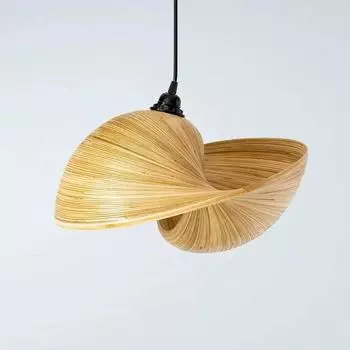 Подвесной светильник из бамбука для столовой, гостиной, кухни, подвесной светильник, креативный кофейный декор, светильник L20XW20XH10CM
