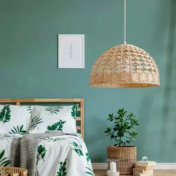 Подвесной светильник из бамбука Lamparas Lamp Подвесной абажур из бамбука Подвесной светильник в стиле ар-деко Китайский фонарь Люстра из ротанга Большая NO Bulbs