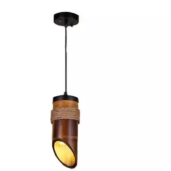 Подвесной светильник из бамбуковой трубки в китайском стиле, украшение из пеньковой веревки, деревянный подвесной светильник для столовой, ресторана, отеля warm light