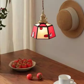 Подвесной светильник из цветного стекла ручной сварки, латунный светодиодный светильник с выключателем для дома, спальни, прикроватной тумбочки, ресторана, кафе, витрины