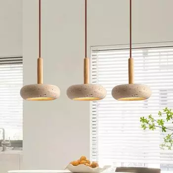 Подвесной светильник из камня в скандинавском стиле, подвесной светильник из травертина для кухонного острова, люстра для гостиной Cold White