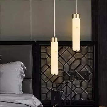 Подвесной светильник из натурального мрамора, домашний декор, спальня, ресторан, кабинет, гостиная, простой домашний подвесной светильник, маленькие медные люстры Warm White