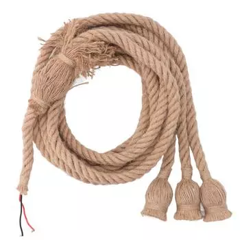 Подвесной светильник из пеньковой веревки, 3 головки, шнур 6,6 футов, розетка E26 E27, подвесной светильник для