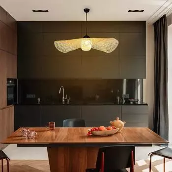 Подвесной светильник из плетеной бамбуковой люстры, абажур из бамбукового ротанга, потолок для гостиной, спальни NO BULB