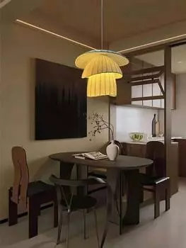 Подвесной светильник из шелка в японском стиле, индивидуальность, дизайн, гостиная, спальня, столовая, атмосфера, подвесной светильник для барной стойки no bulb
