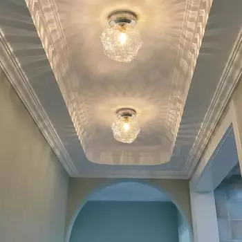 Подвесной светильник из витражного стекла Ice Diamond Nordic Light, роскошный потолочный светильник из янтарного стекла для ресторана, простое украшение для дома, светодиодный светильник Warm White