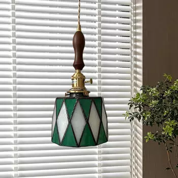 Подвесной светильник из витражного стекла, классический домашний декор, художественное ремесло, светильник, подвесной светильник для кафе yellow stone pattern