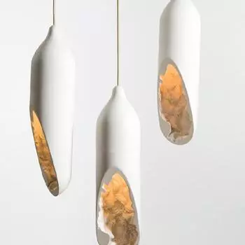 Подвесной светильник Janpanese, современный креативный подвесной светильник из гипса для фойе, кухни, спальни, прикроватная абстрактная белая люстра белый