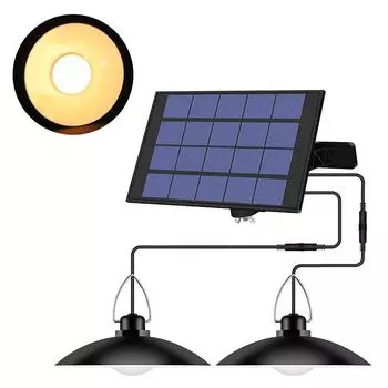 Подвесной светильник на солнечной энергии с регулируемой панелью, датчик автоматического включения/выключения освещения, IP65, водостойкость 1-head теплый белый