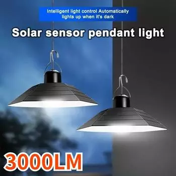 Подвесной светильник на солнечной батарее, сплит-светодиодная лампа на солнечной энергии, белый/теплый свет, люстра с дистанционным управлением, уличное садовое освещение для кемпинга Warm light-2000LM