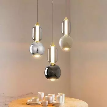 Подвесной светильник Nordic Minimalist Iron Glass Led, домашний декор, потолочная люстра, гостиная, столовая, подвесной светильник Cold White