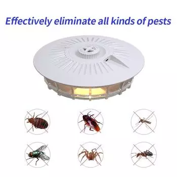 Подвесной светильник от комаров с 5 липкими досками, 4 режима, электрический светильник от насекомых на аккумуляторе белый