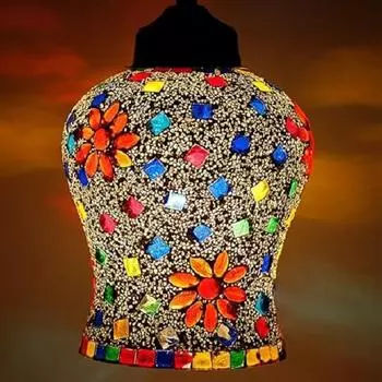 Подвесной светильник с разноцветной стеклянной мозаикой - светильник для домашнего освещения ручной работы (Пакет из 1)