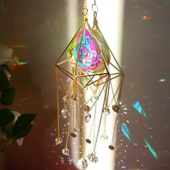 Подвесной светильник Suncatcher Crystal, призмы для окон, радуга, винтажные колокольчики, солнце, луна, подвесной светильник, домашний сад, украшение для рукоделия