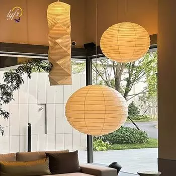 Подвесной светильник Внутреннее освещение Ваби-саби Подвесные светильники для спальни Гостиная Диван Обеденный стол Домашнее украшение Светодиодный подвесной светильник Warm light белый