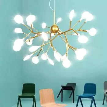 Подвесной светильник в скандинавском стиле постмодернистская простота креативность индивидуальность тепло спальня лампа сеть красная гостевая лампа лампа светлячок Warm White