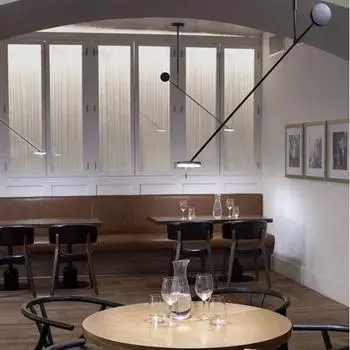 Подвесной светильник в стиле минимализма для ресторана, невидимый светодиодный светильник с длинной штангой, атмосферное освещение, роскошный декор комнаты, осветительный прибор Cold White