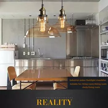 Подвесной светильник в стиле ретро, деревенский стеклянный подвесной светильник в стиле лофт, домашний декор, дымчато-серый подвесной светильник для кухни, столовой, коридора Without Bulb прозрачный