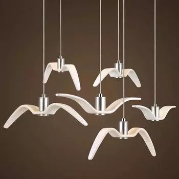 Подвесной светильник в виде чайки в скандинавском стиле для ресторана, бара, стойки регистрации, магазина одежды, окна, украшения вестибюля отеля, люстра с птицами, подвесной светильник Cold White