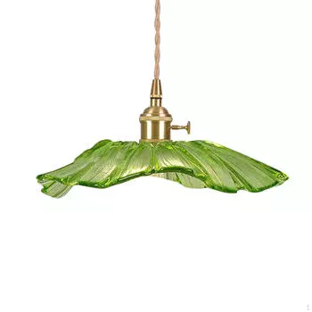 Подвесной светильник в виде цветка, маленькая люстра, стеклянная подвесная лампа, светодиодная, для кухни зелёный