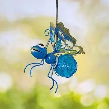 Подвесной светильник Yousheng на солнечной энергии, украшение сада, IP65, водонепроницаемый, с автоматической зарядкой, для заднего двора, балкона, солнечный сказочный светильник, подвесной подвесной светильник синий