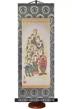 Подвесной свиток Hare no Machi Gallery 13 Будд Ямамура Канпо Мини подвесной свиток с декоративной подставкой 75 см (Большой размер)